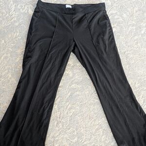 Black Suede Flare Trousers